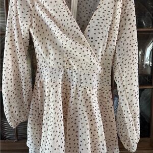 Cream and Brown Patterned romper